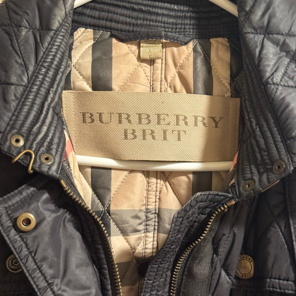 Burberry Quilted Jacket with Red and Gray Accents